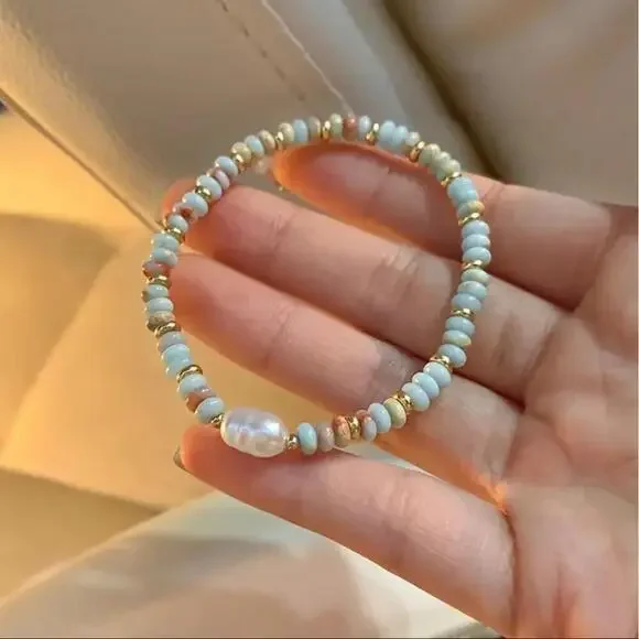 Stainless steel Pearl And Beaded Collar Necklace SET Womens - Picture 7 of 10